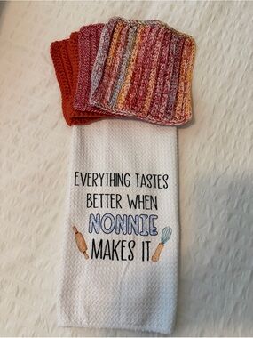 Nonnie Hand towel & handmade dish cloths